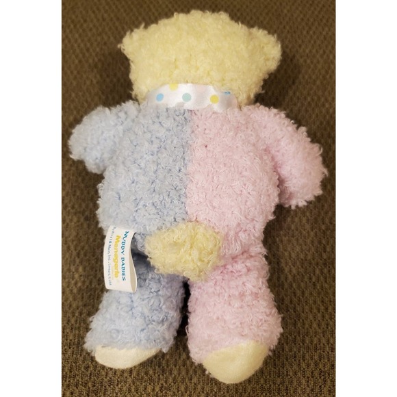 Small Pastel First & Main Menagerie Bear Rattle Stuffed Plush Toy - Picture 6 of 10